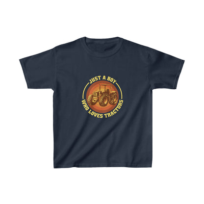 Boy Who Loves Tractor Kids Shirt | Graphics Tractor Kids Heavy Cotton™ Tee