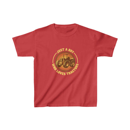 Boy Who Loves Tractor Kids Shirt | Graphics Tractor Kids Heavy Cotton™ Tee