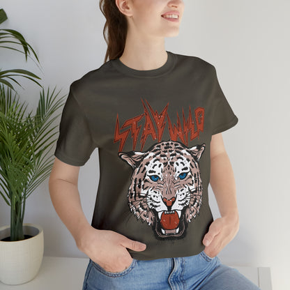 Stay Wild Unisex T-shirt Cougar Leopard Fun Ambitious Shirt Cat Lady Shirt