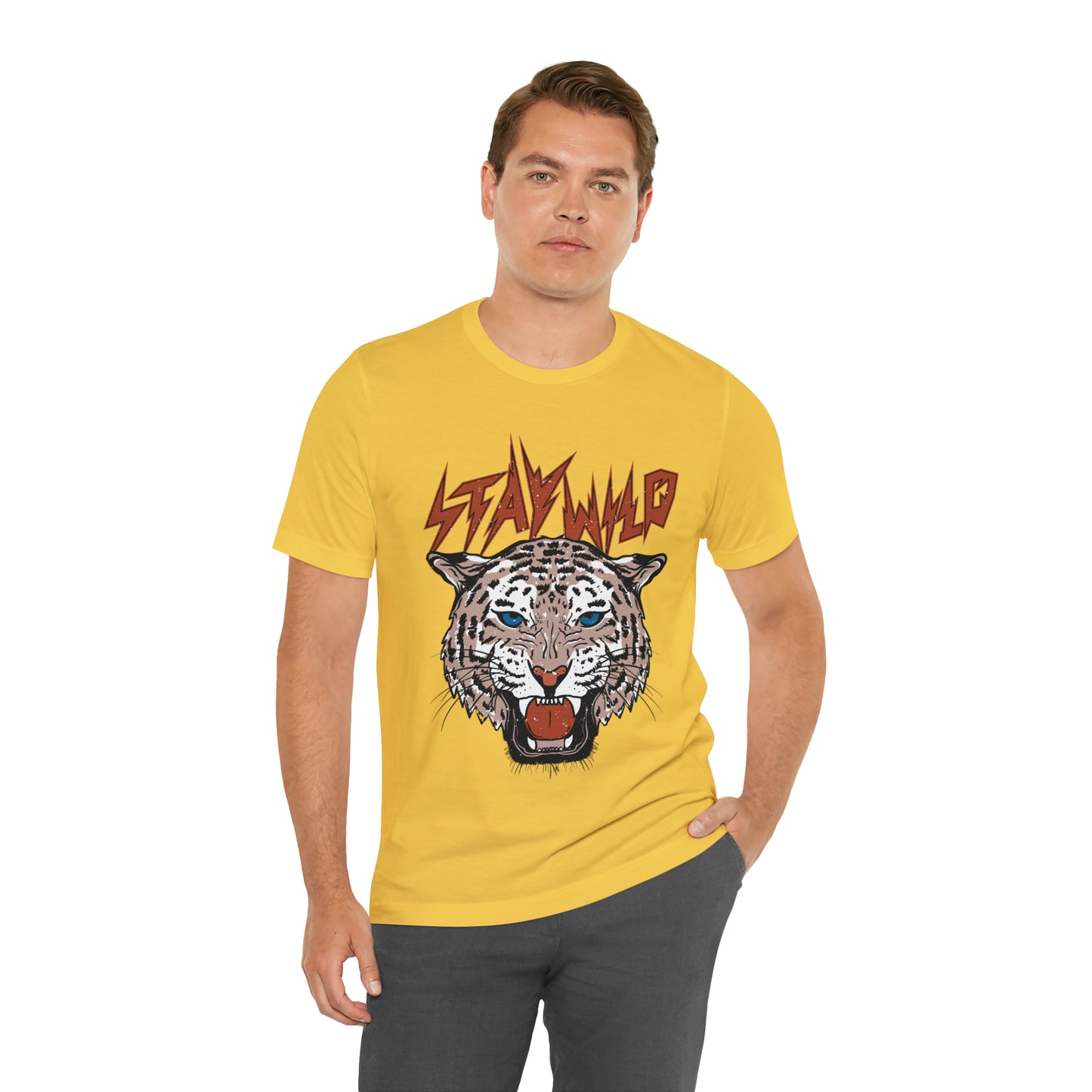 Stay Wild Unisex T-shirt Cougar Leopard Fun Ambitious Shirt Cat Lady Shirt