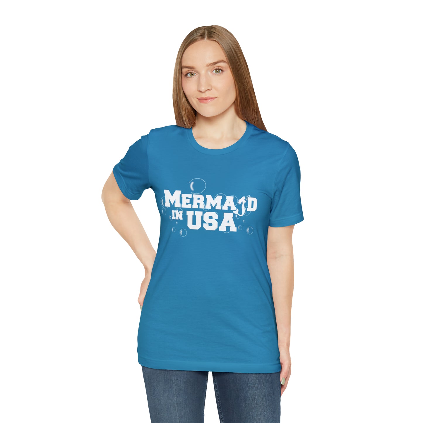 Mermaid in USA July 4th Shirt | July 4th Independence Statement T-Shirt