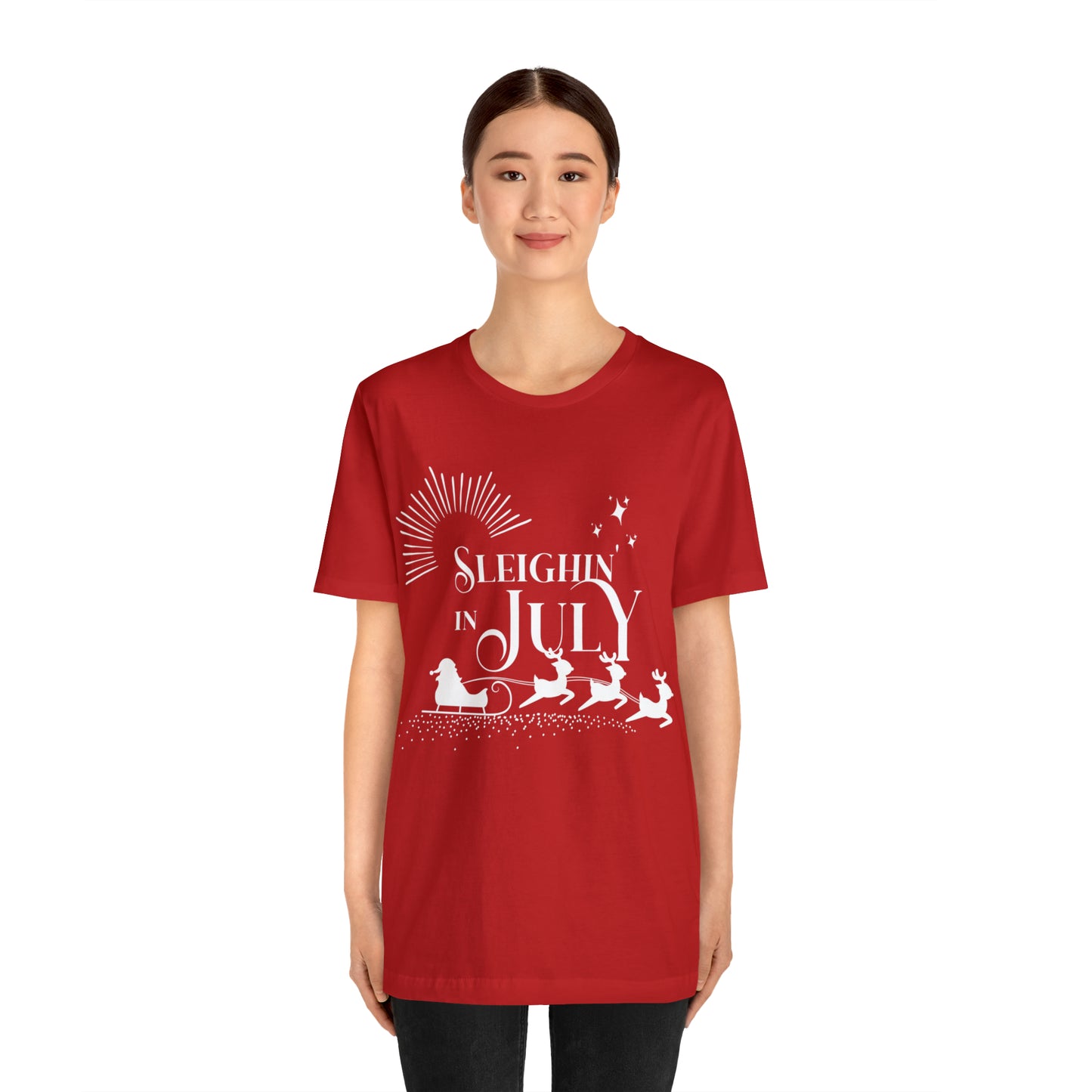 Sleighin in July Shirt | Christmas in July Slay Statement T-Shirt