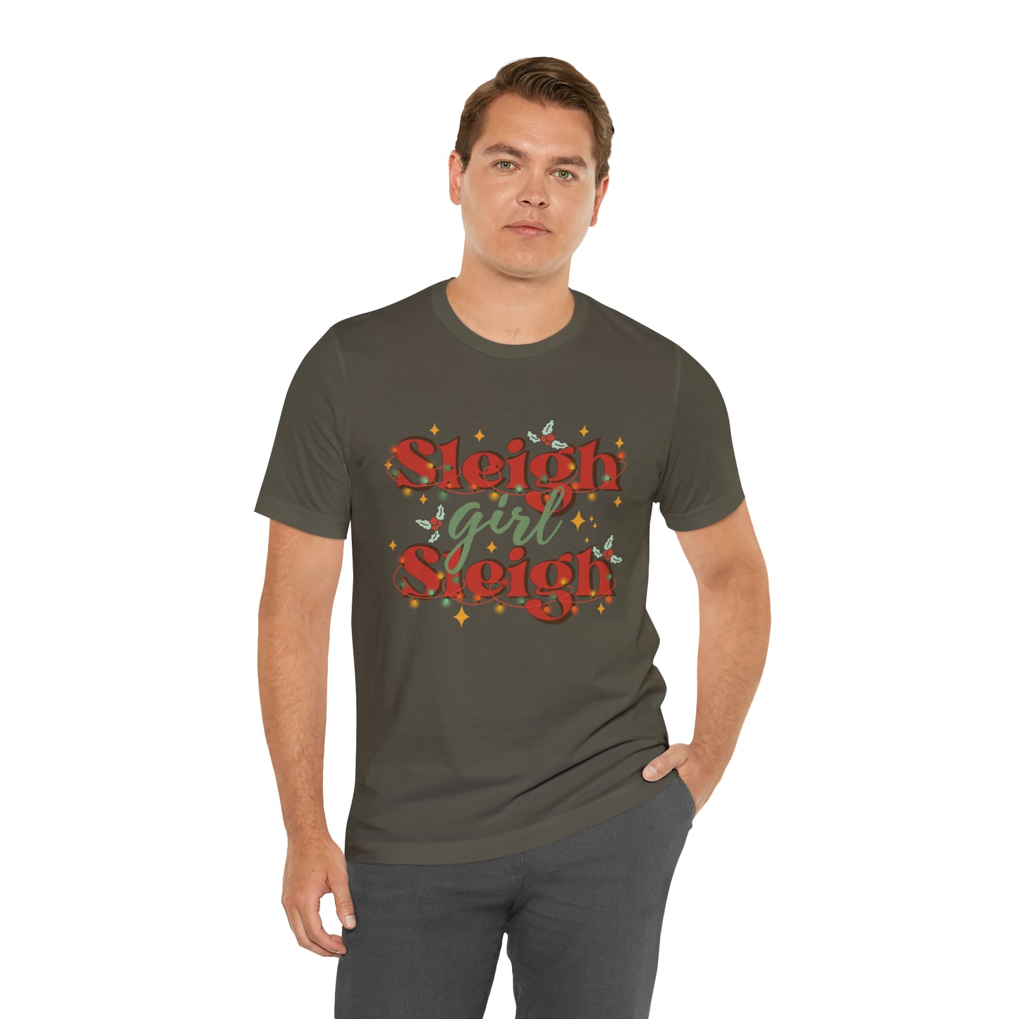 Slay Christmas Shirt for Women | Sleigh Girl Sleigh | Funny Pun for Christmas T-shirt