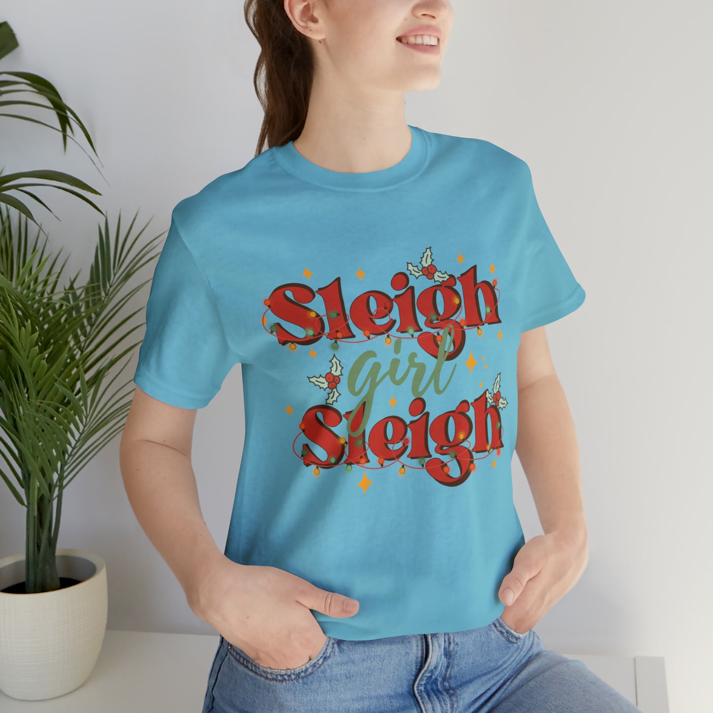 Slay Christmas Shirt for Women | Sleigh Girl Sleigh | Funny Pun for Christmas T-shirt