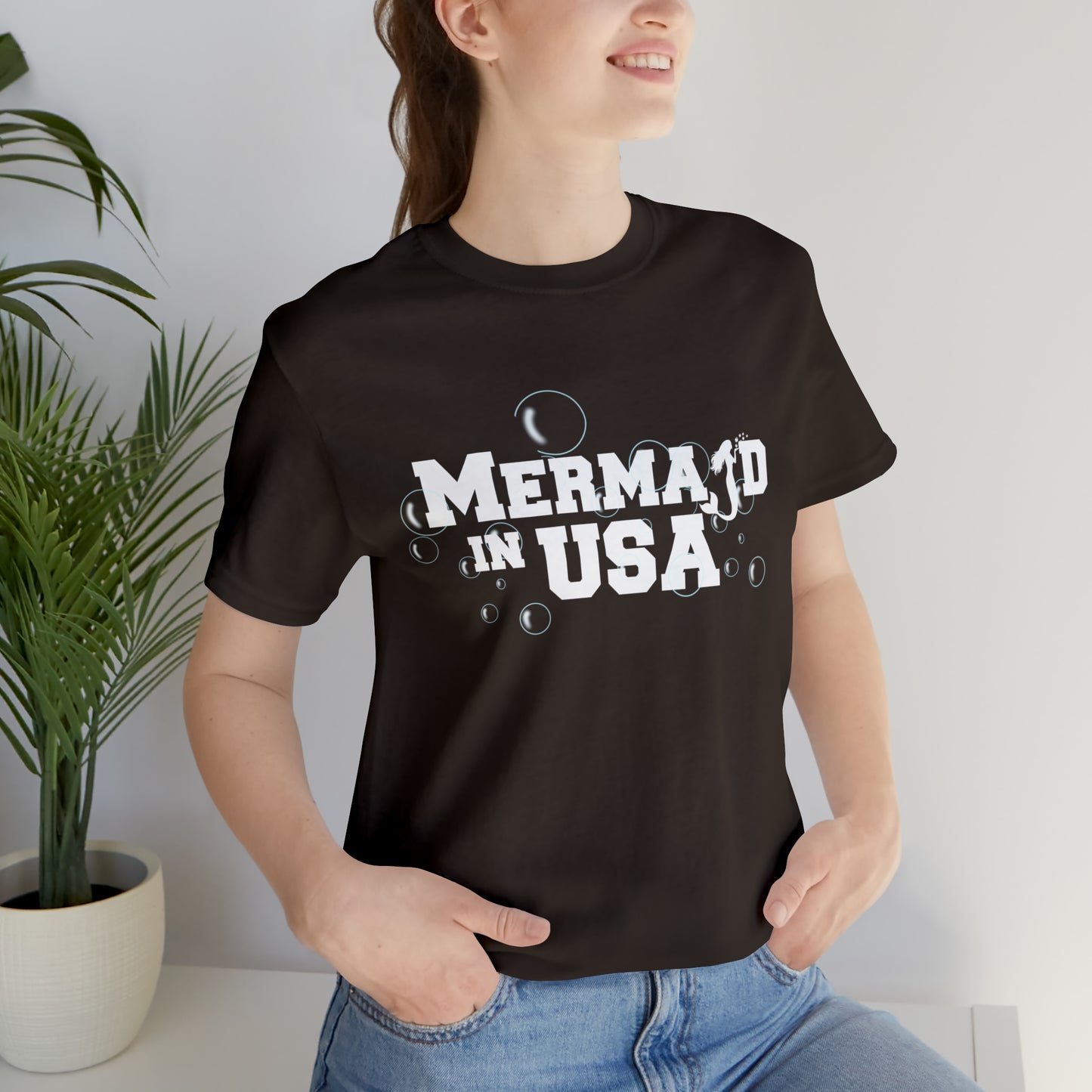 Mermaid in USA July 4th Shirt | July 4th Independence Statement T-Shirt