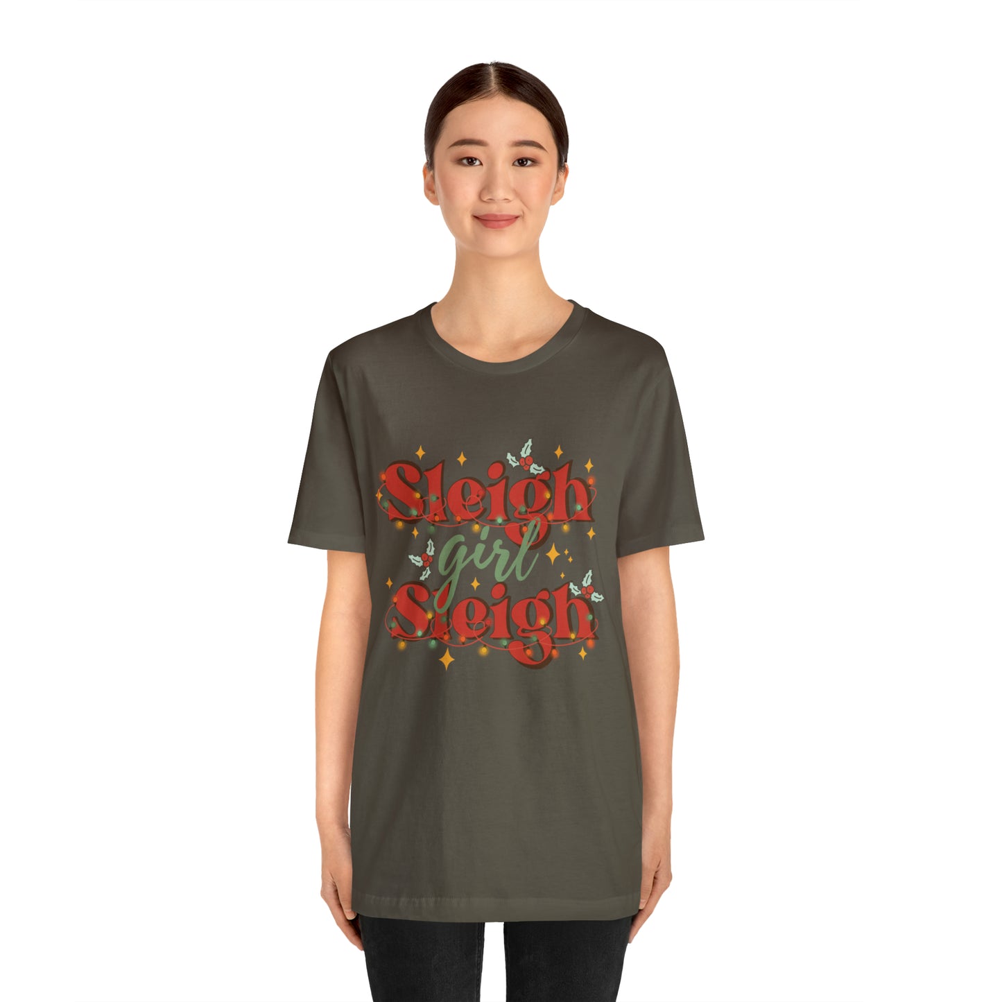 Slay Christmas Shirt for Women | Sleigh Girl Sleigh | Funny Pun for Christmas T-shirt