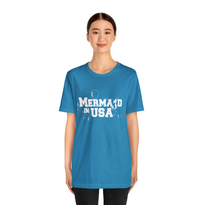 Mermaid in USA July 4th Shirt | July 4th Independence Statement T-Shirt