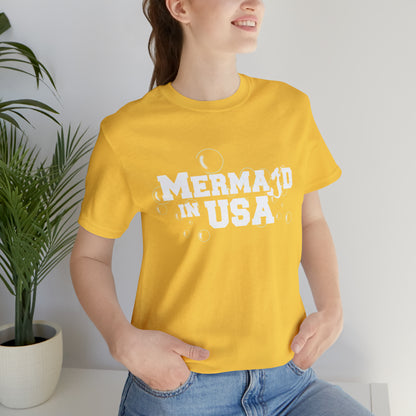 Mermaid in USA July 4th Shirt | July 4th Independence Statement T-Shirt