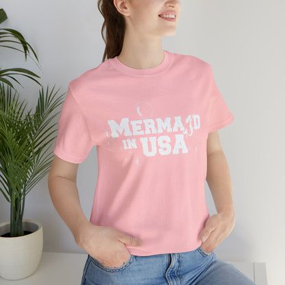 Mermaid in USA July 4th Shirt | July 4th Independence Statement T-Shirt