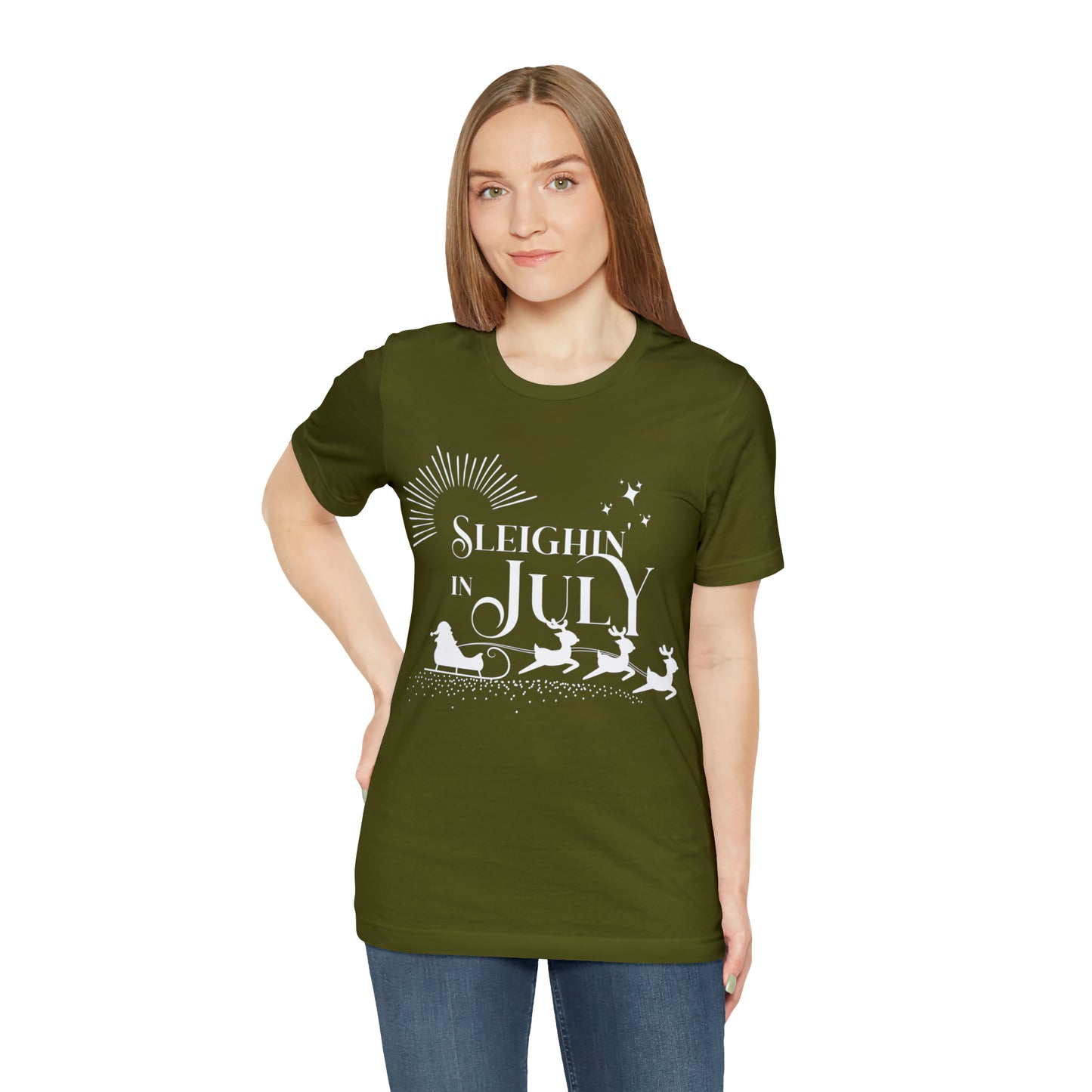 Sleighin in July Shirt | Christmas in July Slay Statement T-Shirt