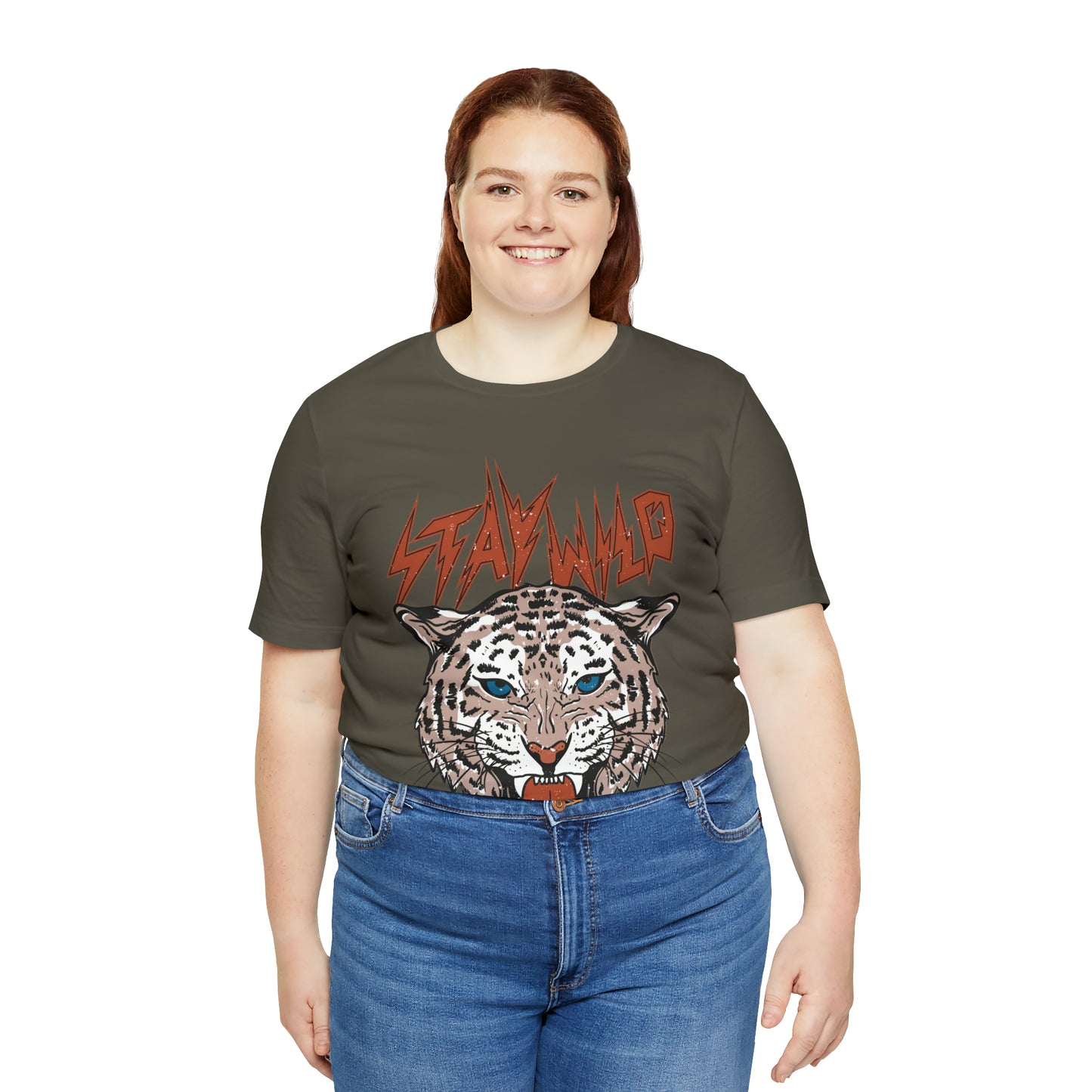 Stay Wild Unisex T-shirt Cougar Leopard Fun Ambitious Shirt Cat Lady Shirt