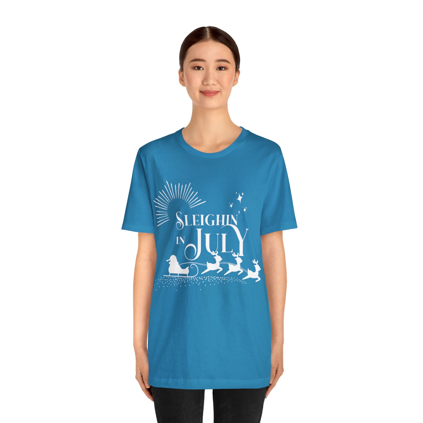 Sleighin in July Shirt | Christmas in July Slay Statement T-Shirt