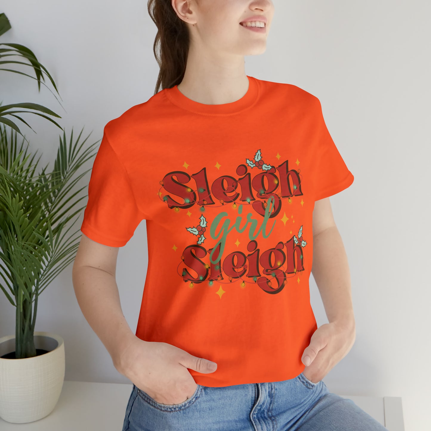 Slay Christmas Shirt for Women | Sleigh Girl Sleigh | Funny Pun for Christmas T-shirt