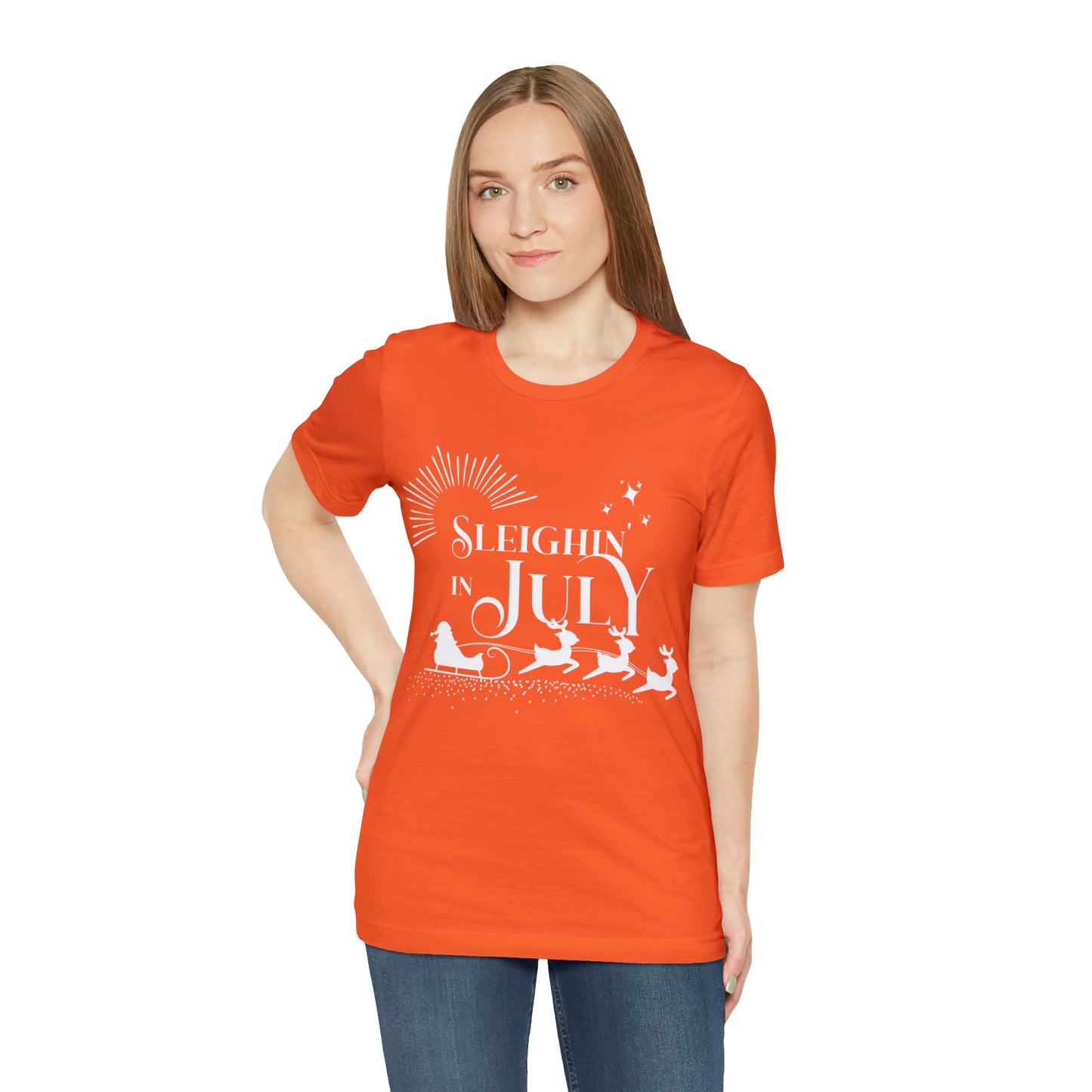 Sleighin in July Shirt | Christmas in July Slay Statement T-Shirt