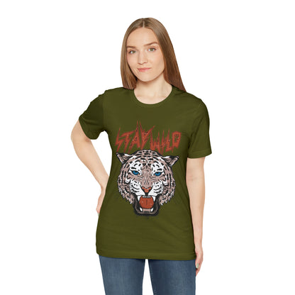 Stay Wild Unisex T-shirt Cougar Leopard Fun Ambitious Shirt Cat Lady Shirt