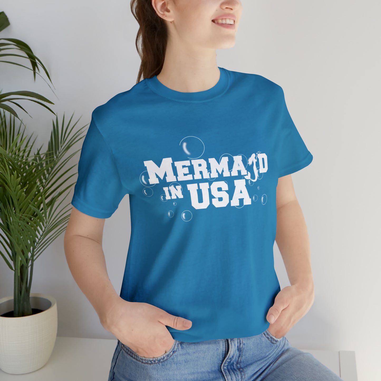 Mermaid in USA July 4th Shirt | July 4th Independence Statement T-Shirt