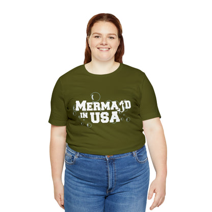 Mermaid in USA July 4th Shirt | July 4th Independence Statement T-Shirt