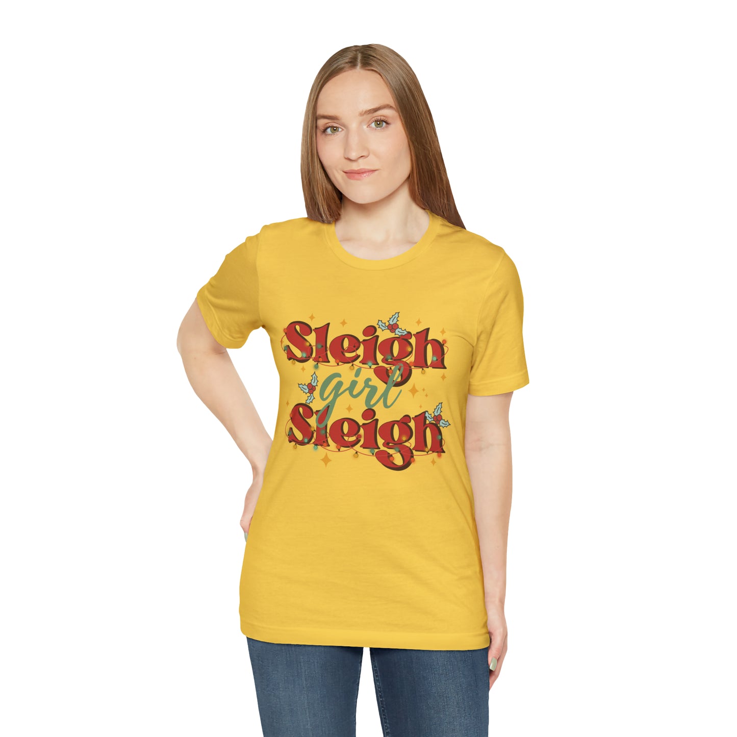 Slay Christmas Shirt for Women | Sleigh Girl Sleigh | Funny Pun for Christmas T-shirt