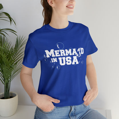 Mermaid in USA July 4th Shirt | July 4th Independence Statement T-Shirt