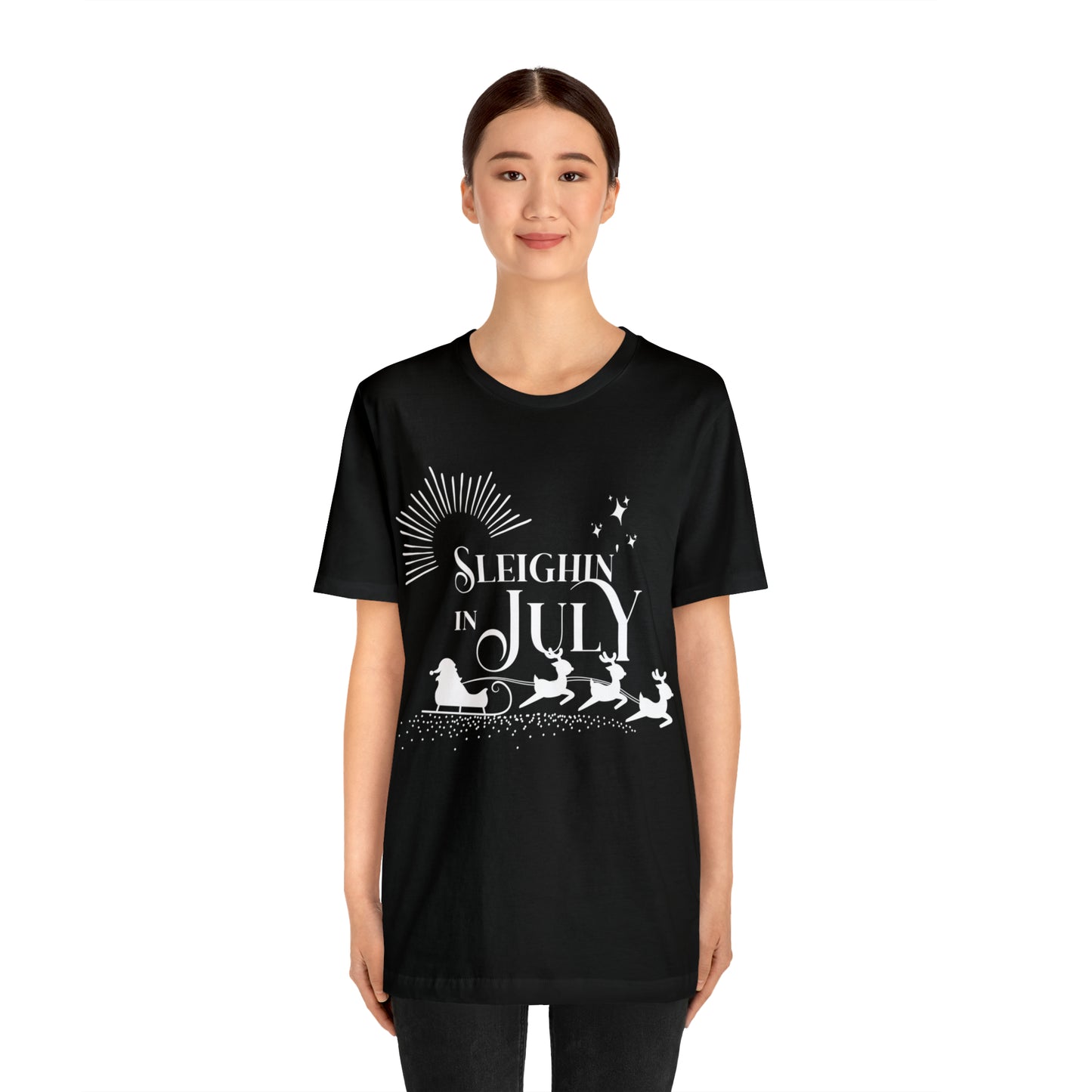 Sleighin in July Shirt | Christmas in July Slay Statement T-Shirt