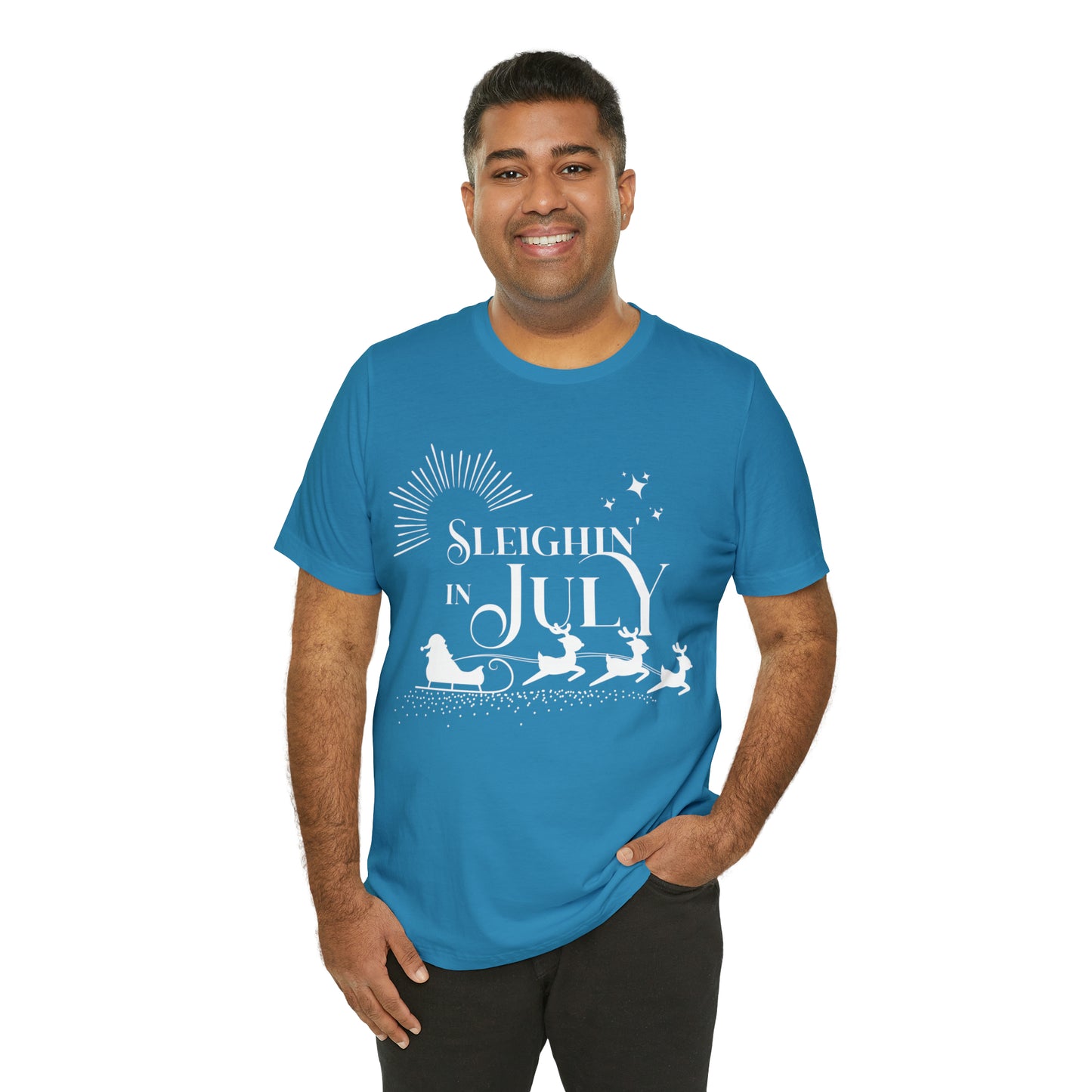 Sleighin in July Shirt | Christmas in July Slay Statement T-Shirt