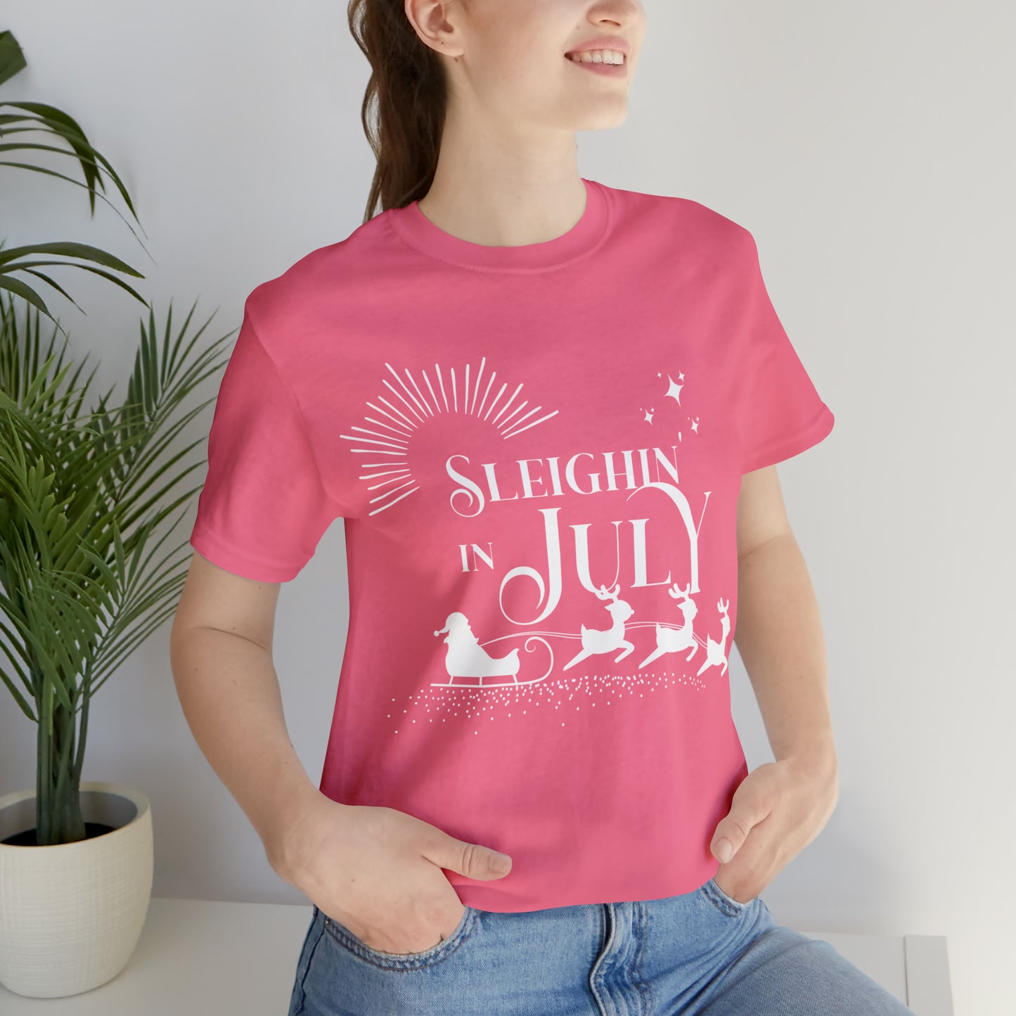 Sleighin in July Shirt | Christmas in July Slay Statement T-Shirt