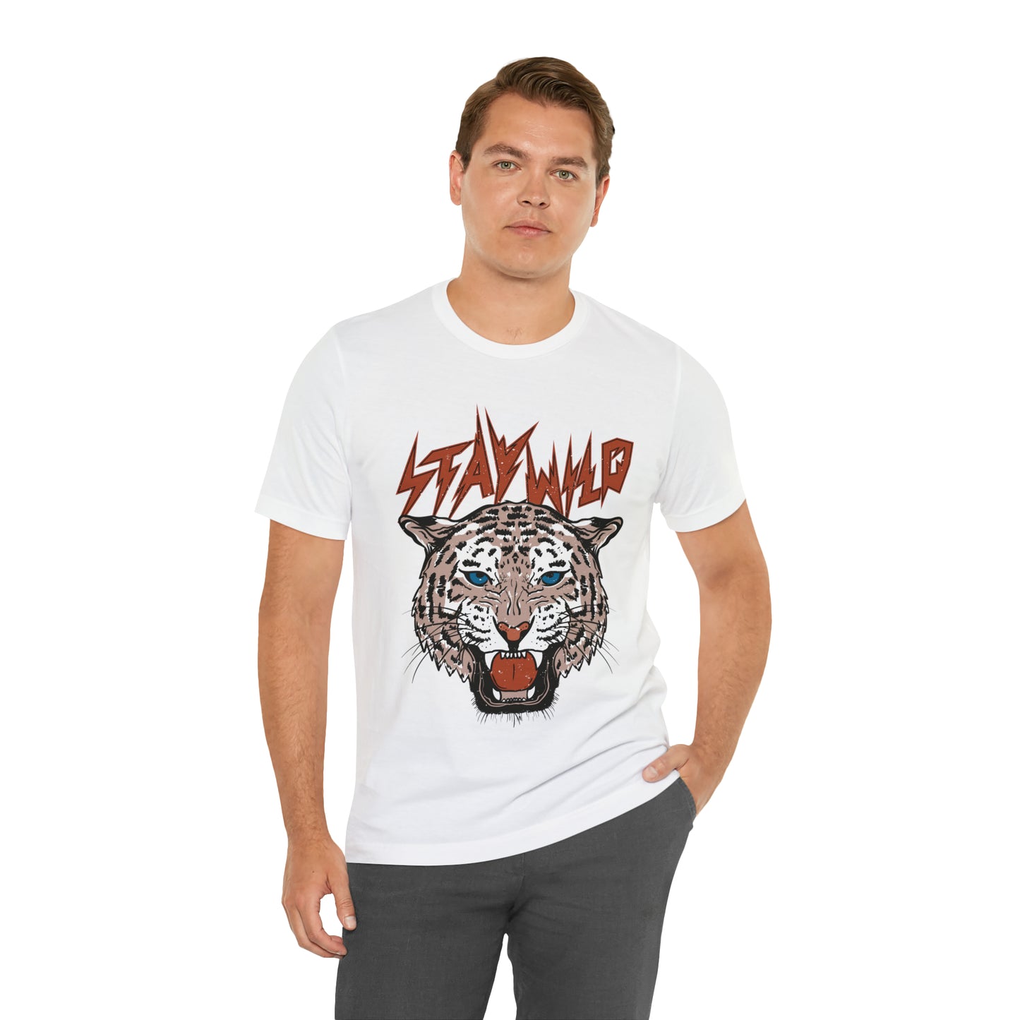 Stay Wild Unisex T-shirt Cougar Leopard Fun Ambitious Shirt Cat Lady Shirt