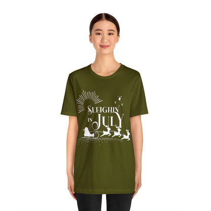 Sleighin in July Shirt | Christmas in July Slay Statement T-Shirt