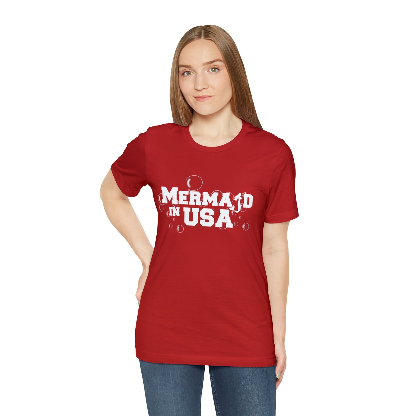 Mermaid in USA July 4th Shirt | July 4th Independence Statement T-Shirt