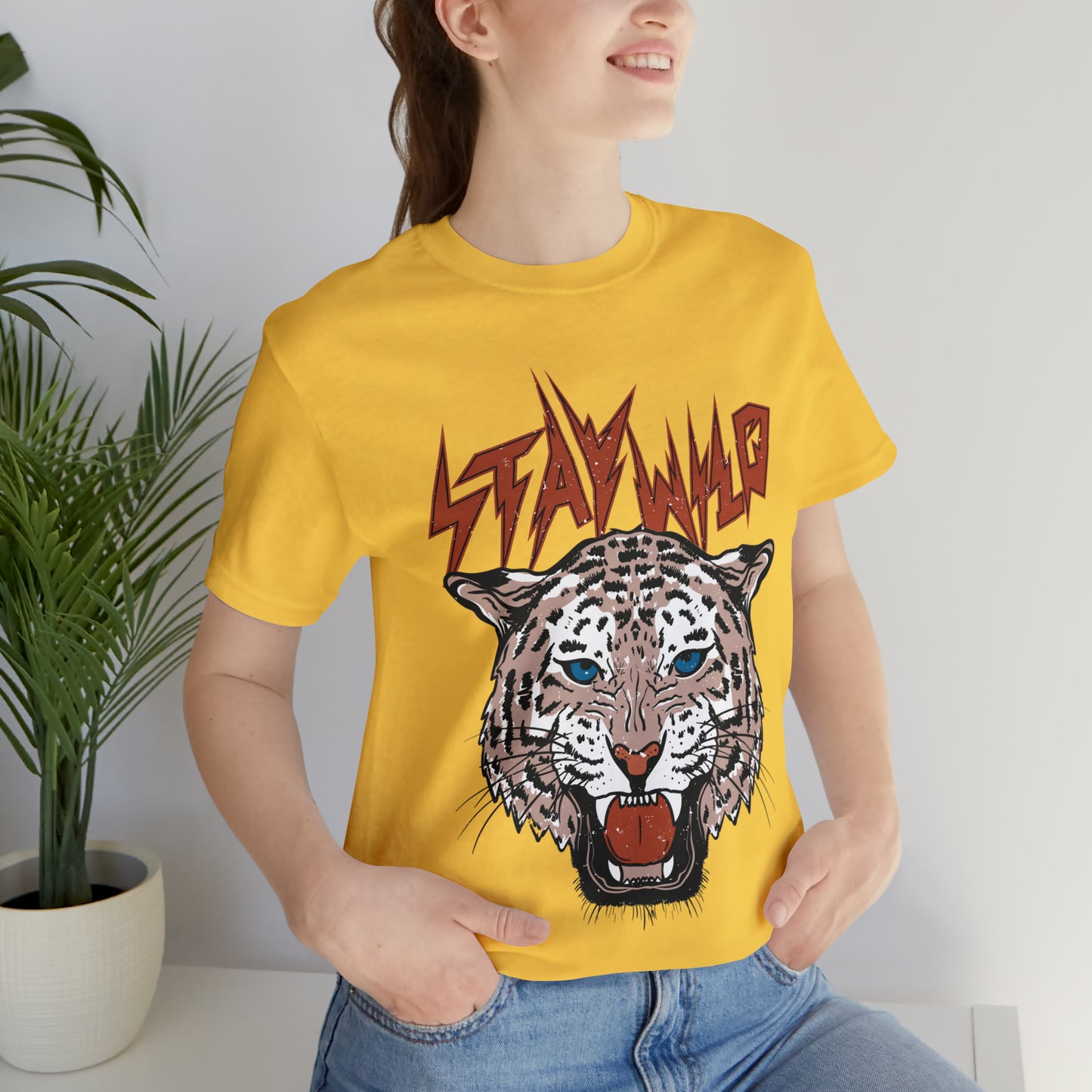 Stay Wild Unisex T-shirt Cougar Leopard Fun Ambitious Shirt Cat Lady Shirt