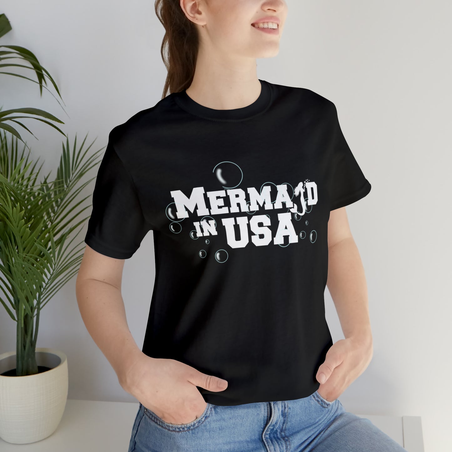 Mermaid in USA July 4th Shirt | July 4th Independence Statement T-Shirt