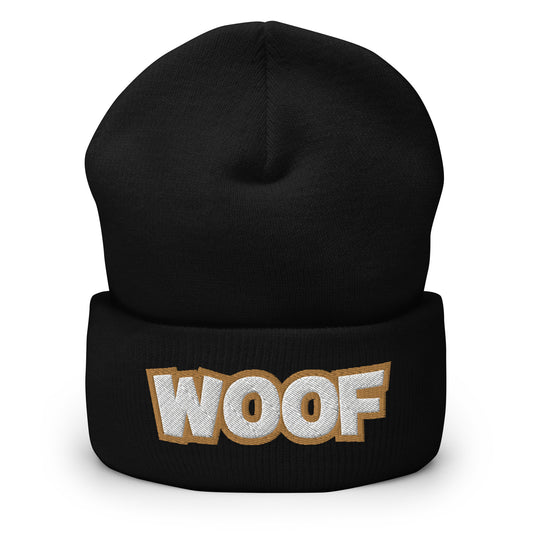 Woof Cuffed Beanie - Pet Dog Woof Pet Lover Beanie