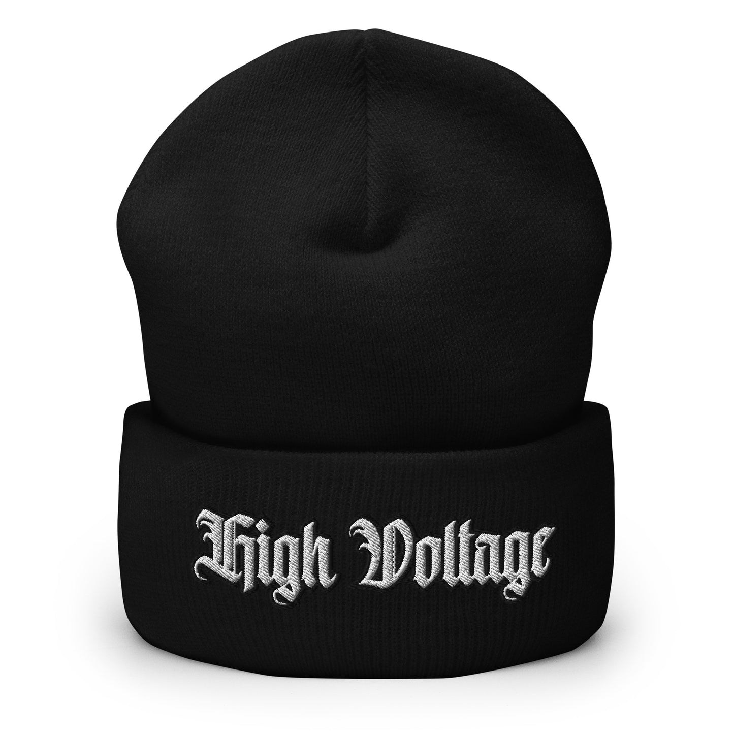 High Voltage Cuffed Beanie - Warning High Voltage