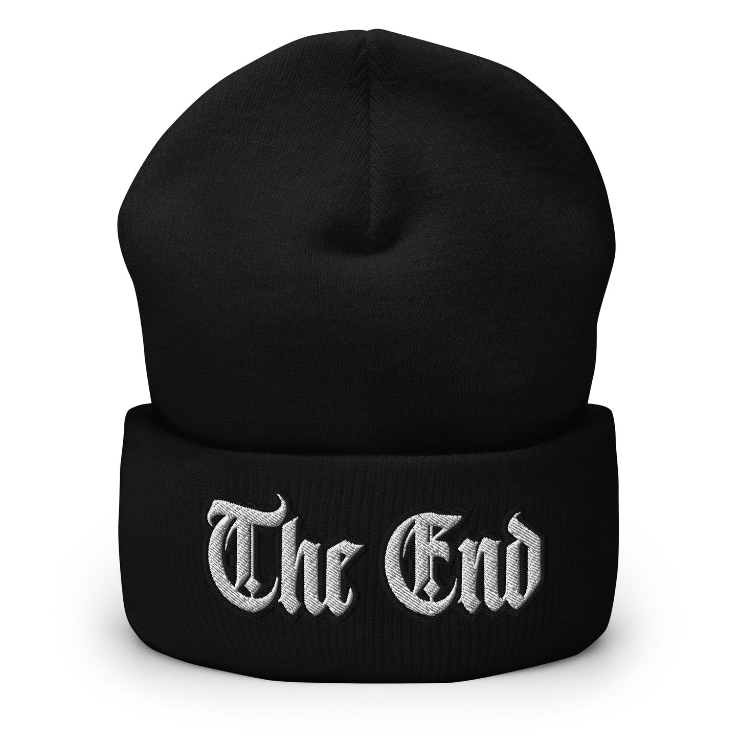 The End Minimalist Cuffed Beanie - Minimalist Simple The End Statement Beanie