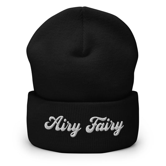 Airy Fairy Cuffed Beanie - Hairy Fairy Minimalist Statement Beanie