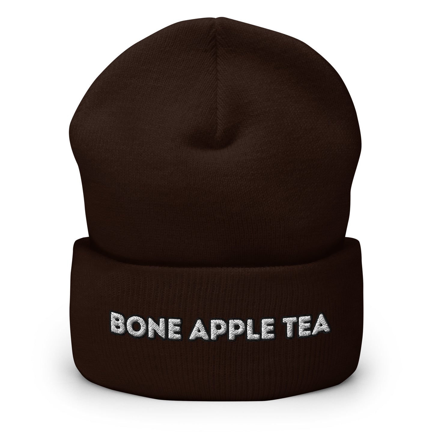 Bone Apple Tea Cuffed Beanie - Bon Appetit Pun Statement Beanie