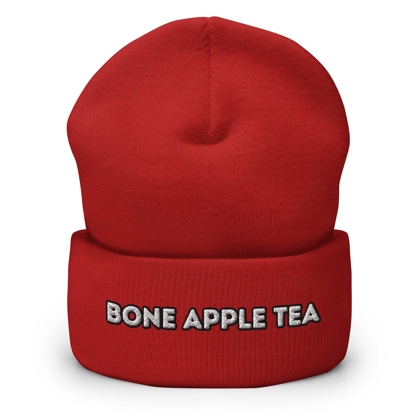 Bone Apple Tea Cuffed Beanie - Bon Appetit Pun Statement Beanie