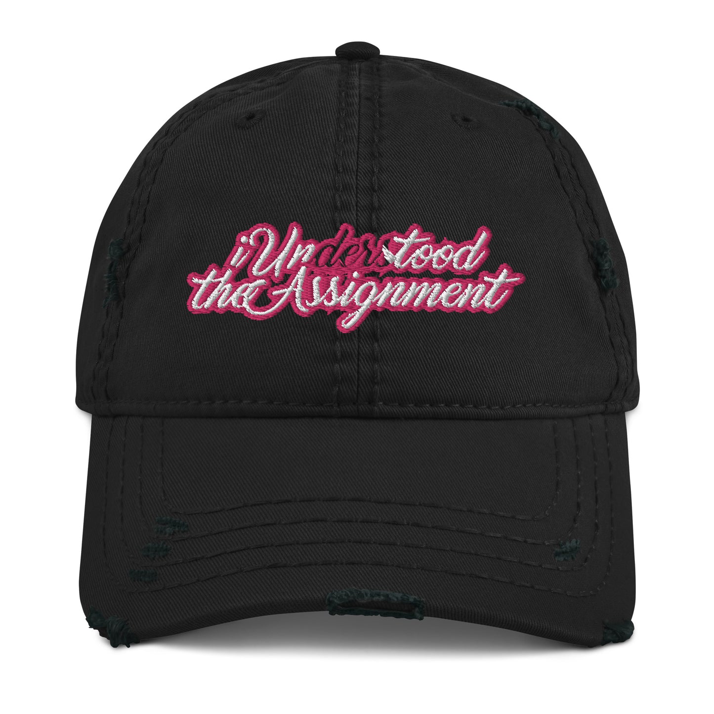 I Understood The Assignment Distressed Hat - Modern Slang Pink Hat