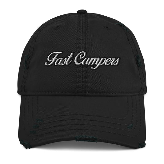 Fast Campers Distressed Dad Hat - Camping, Campers, Mountain Hiking