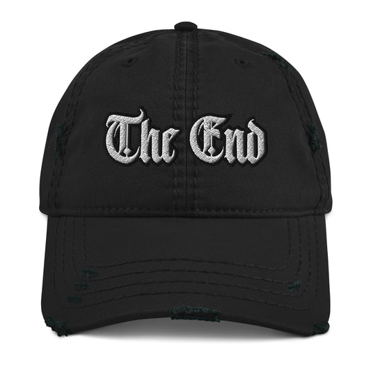 The End Minimalist Distressed Dad Hat - Minimalist Simple The End Statement Hat