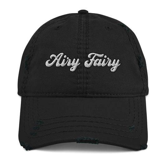 Airy Fairy Distressed Dad Hat - Funny Minimalist Hairy Fairy Cap