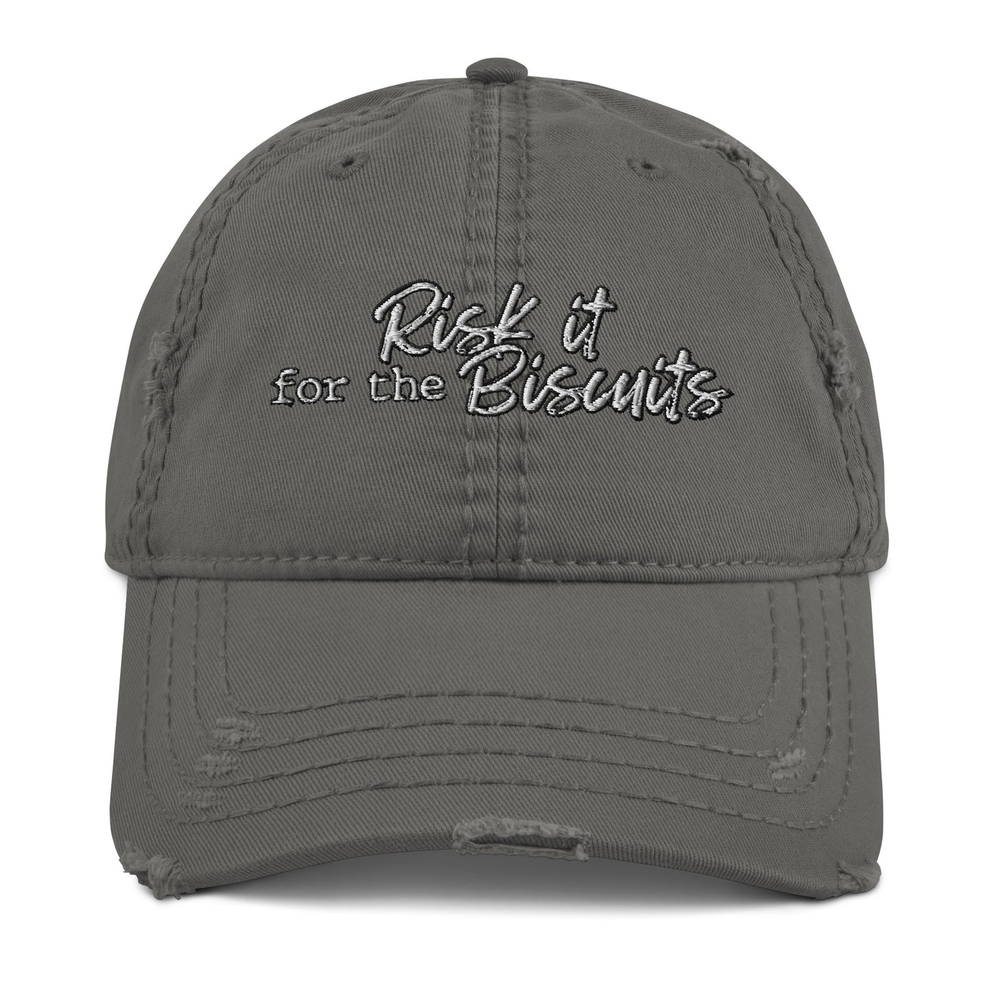 Risk It for the Biscuits Distressed Dad Hat