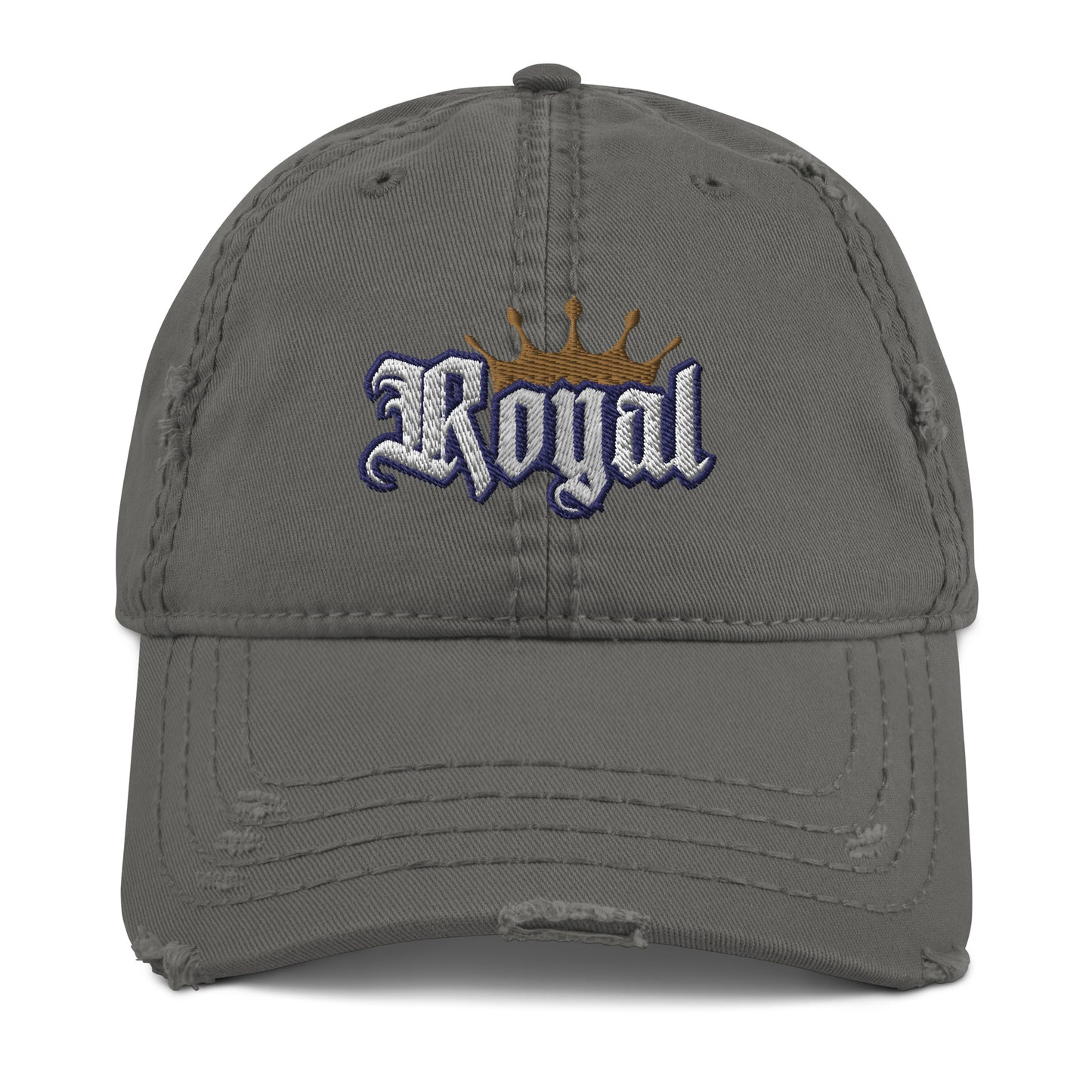 Royal Distressed Dad Hat - Royalty Crown Cap