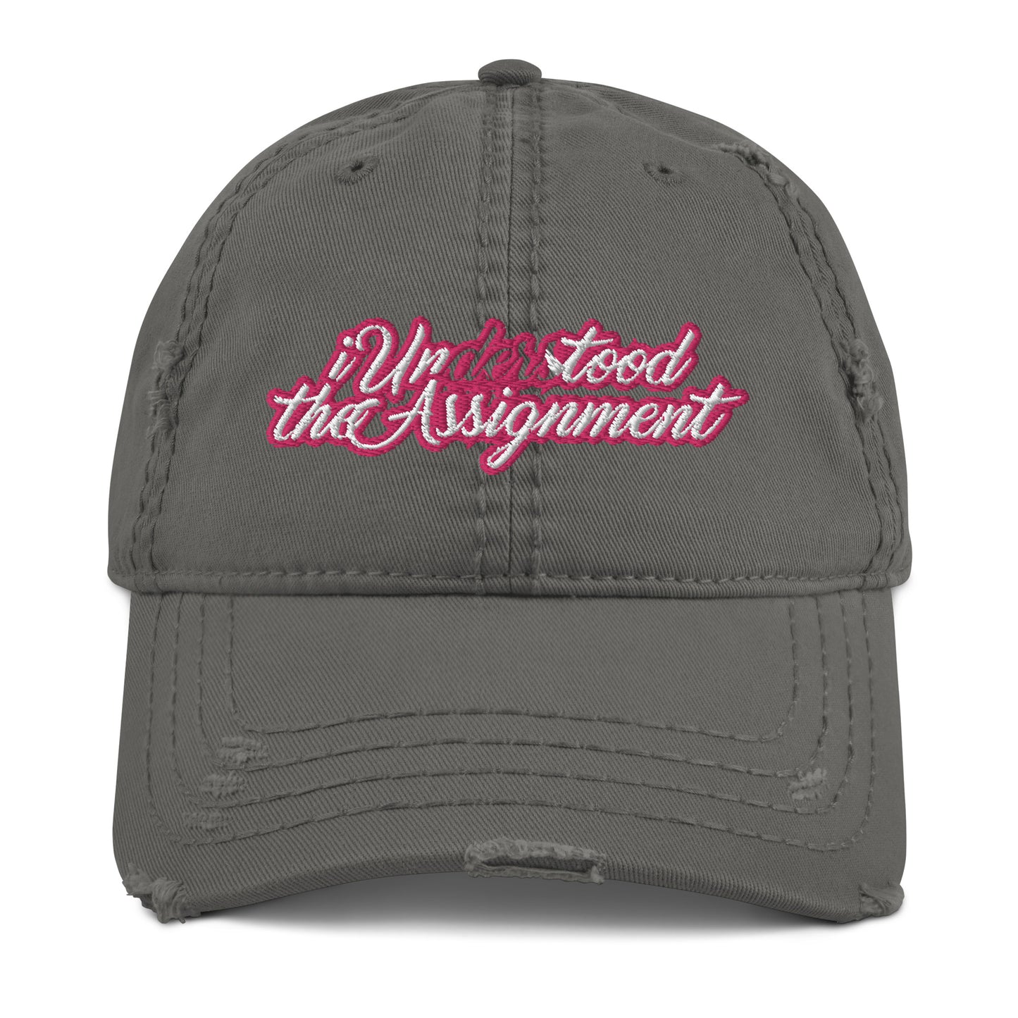 I Understood The Assignment Distressed Hat - Modern Slang Pink Hat