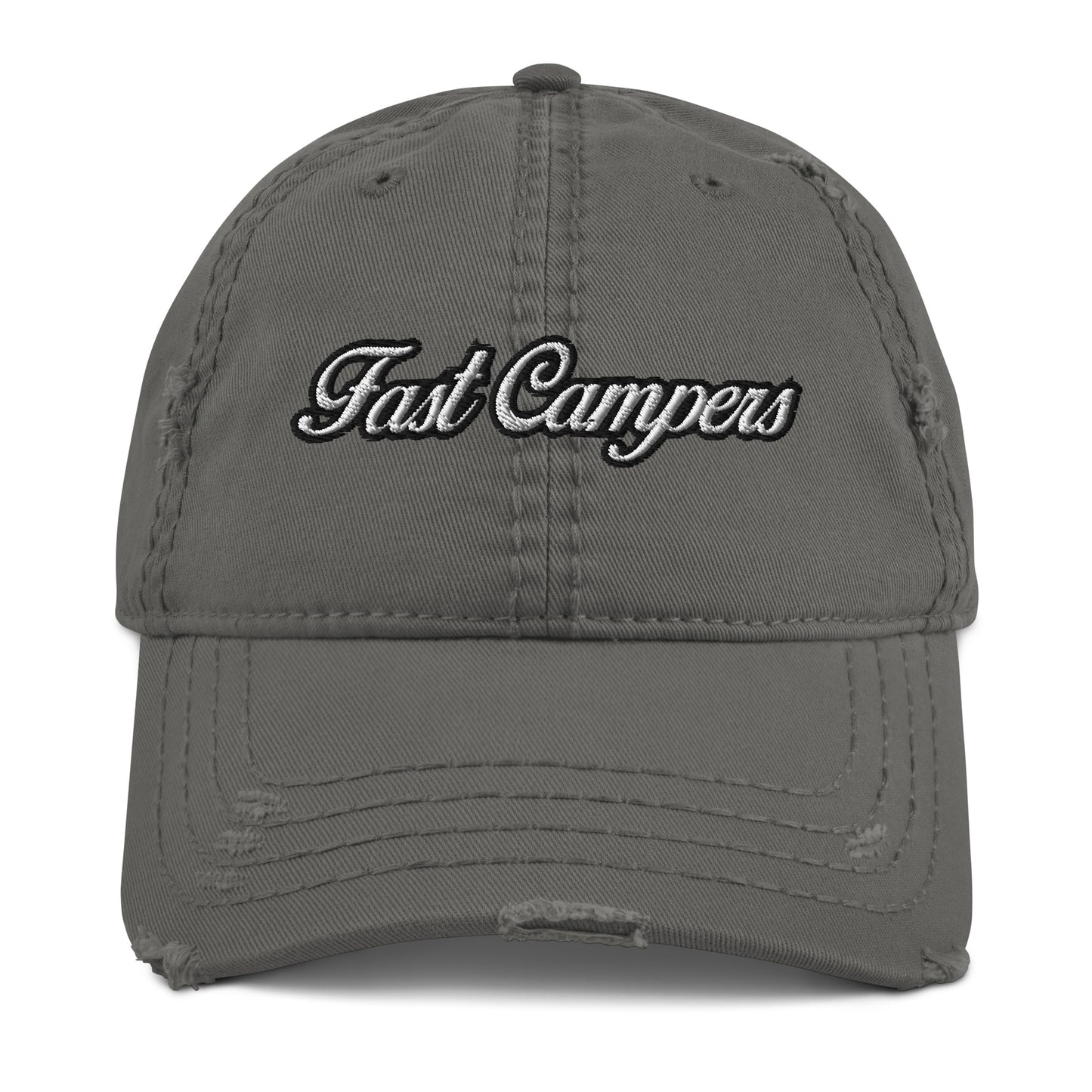 Fast Campers Distressed Dad Hat - Camping, Campers, Mountain Hiking