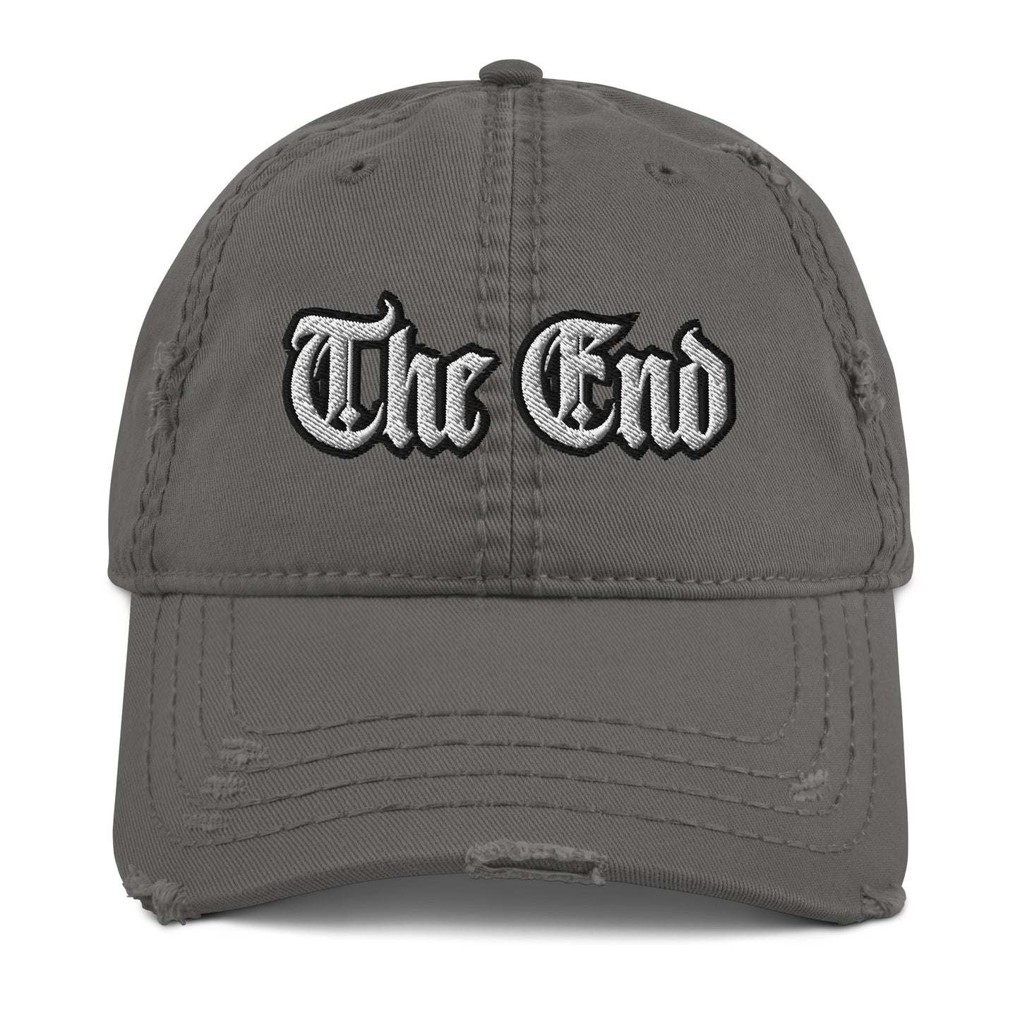 The End Minimalist Distressed Dad Hat - Minimalist Simple The End Statement Hat