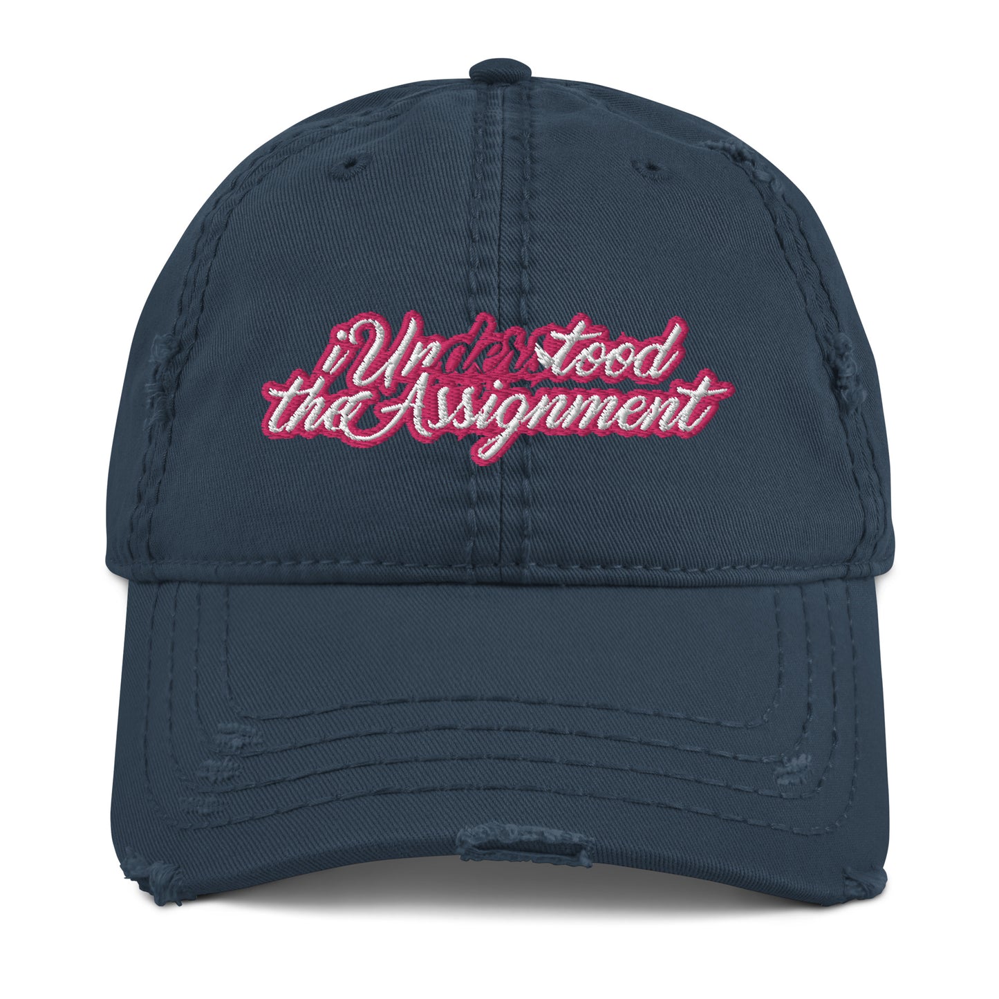 I Understood The Assignment Distressed Hat - Modern Slang Pink Hat