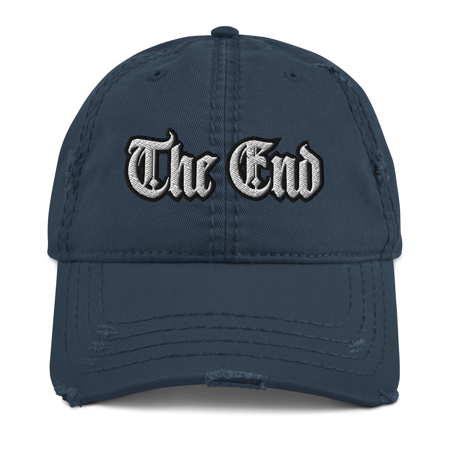 The End Minimalist Distressed Dad Hat - Minimalist Simple The End Statement Hat